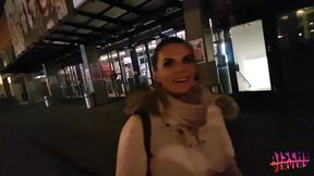 German milf gives a blowjob at the airport parking