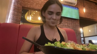 I INVITED HER TO EAT SALAD BUT ON THE CONDITION THAT SHE USED MY SPECIAL SAUCE