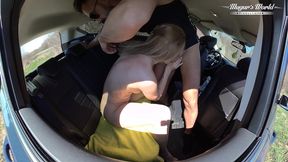 regina gold takes a ride in the car