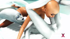 Shemale Alien fucks bald harlot takes hammer in ass after blowjob - SciFi-X