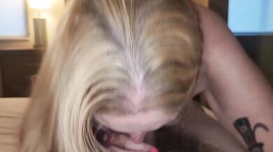 Blonde amateur goes limp from her best blowjob until she begs for more