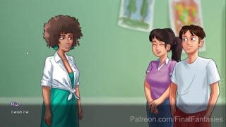 Lewd Gameplay Featuring Art Class, Curvy Babe, Tit Squeezing