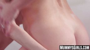 Stepdaughter and stepmom indulge in intense lesbian action