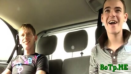 Playful gays enjoy a hot car fuck