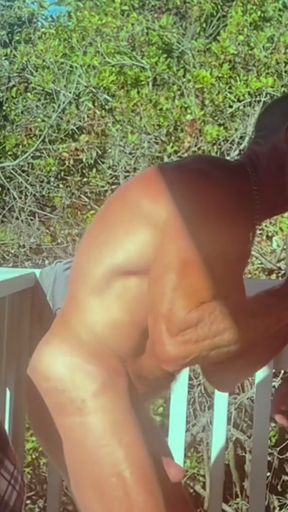 daddy eats boy butt on balcony!   Clip 1