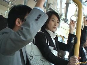 Sexy Asian Babe’s Ass Grabbed on Crowded Bus Ride
