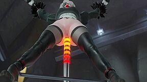 Bdsm Porn Cartoon With Bound Yorha 2b And Sex Machine