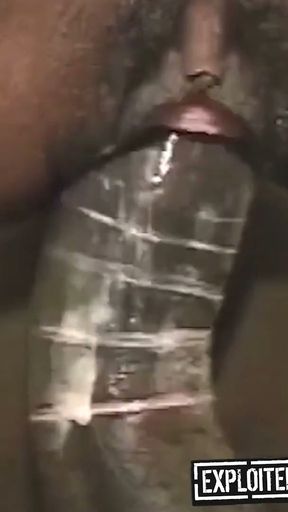 Stocking Clad Ebony MILF Gets Wet Hairy Pussy Filled   Clip 1