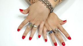 Doing manicure on my beautiful nails