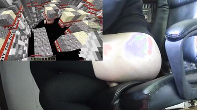 Femboy with tail plug in plays Minecraft TNT Run