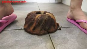 Ravishing girl pisses on the floor