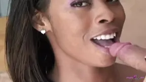 Perfect Black Girl Jordan Sky Sucks and Fucks Her Hung White Stud Until He Cums