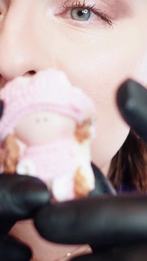 Asmr: Devour Fetish Giantess Vibes Mukbang Video Sfw in Nitrile Gloves