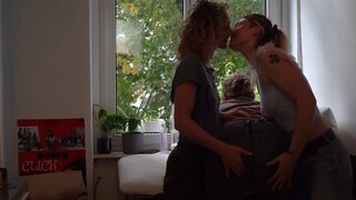 Threesome with European girls and one hung fellow