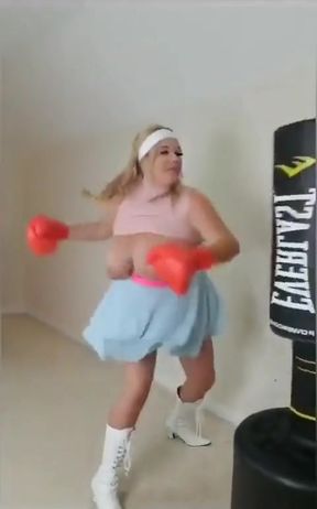 Boxing Topless and Punching My Boobs! Would You Like to Fight Me?