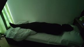 Find you are fully encased with pantyhose after wake up