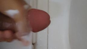 Stroking Dick Using Shampoo and Cum Hard