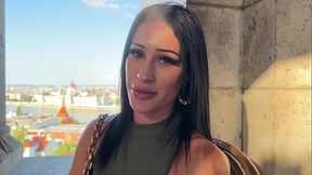 Angel-faced Latina gives rough deepthroat blowjob in the park