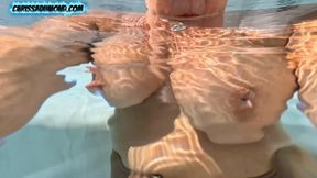 Carissa topless in pantyhose playing in the hot tub