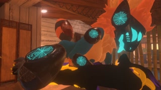 Wicker beast gets a nice surprise during his massage