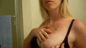 Shameless blonde teen with great body gets naked on webcam