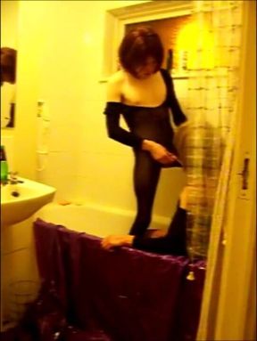 Shower Sluts: Big Cock Emo Crossdresser Fucks Young Amateur