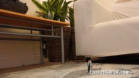 TFF1722 - Brunette Giantess Roxee Coture Discovers a a gathering of Tiny guys on her lounge floor - 1080 HD MP4