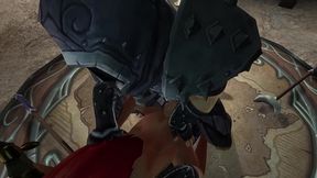 redhead elf has threesome with 2 hooded guys - warcraft parody