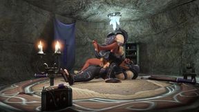 redhead elf has threesome with 2 hooded guys - warcraft parody