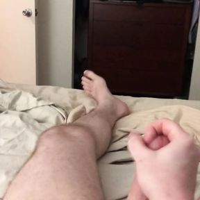 Jerking my phat dick to amazing orgasm