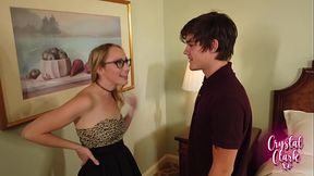 Stepdaughter pleases stepmom with handjob and blowjob