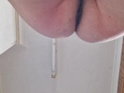 Squeezing BBC cum out of my arsehole