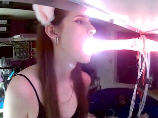 Cветящийся дилдо глубокая глотка LED vibrator