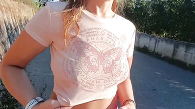 Public Tits And Pussy Flash With Pissing In The Street
