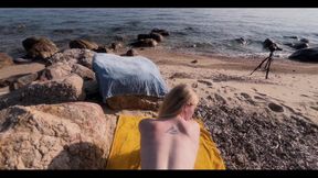 Risking It All on Empty Beach - Real Amateur Couple Squirt