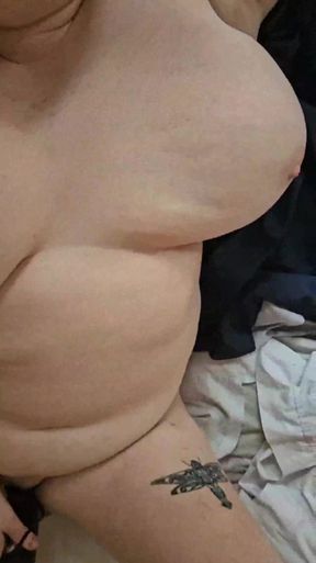 Bbw wand and dildo, solo masturbation