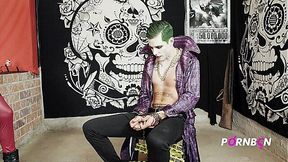Two Harley Quinn Cosplayers Suck and Ride Joker's Big Dick
