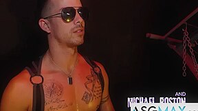 Inked Up Works Over Michael Bostons Bubble Butt In Leather