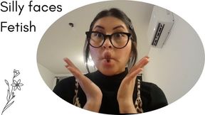 I make silly faces while waiting for the food.