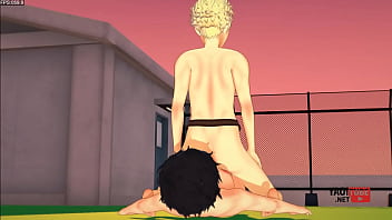 Persona 5 Yaoi - Ryuji ridding joke'_s dick and he cums in his face - Japanese Asian Manga Anime Game Gay Porn