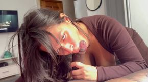 Bruna Paz Sucking Cock Slowly and Leaving It Very Wet