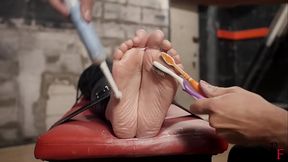 A difficult challenge for Leya - Tight PVC mummification and intensive foot tickling