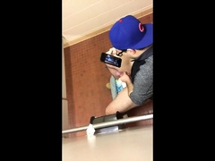 Str8 spy nerd in public toilet