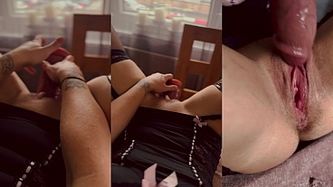 Blondebunny8 - full video of me laying on my table with my legs open showing my pussy to the window in stockings and suspenders