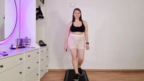 Trying on Sheer Shorts &amp; Walking on Treadmill in Sneakers While Sharing My Fantasies About You