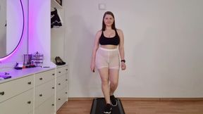 Trying on Sheer Shorts &amp; Walking on Treadmill in Sneakers While Sharing My Fantasies About You