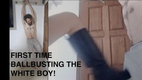 White Boy's First Time Being Ballbusted by Queen Nana - Ballbusting Only