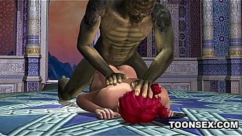 Sexy 3D cartoon elf gets her tits and pussy fucked