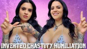 Inverted Chastity Cage Humiliation: Verbal Humiliation Cock Shrinking Chastity Entrapment Femdom POV