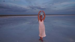 Sunset on salt-Lake Elton